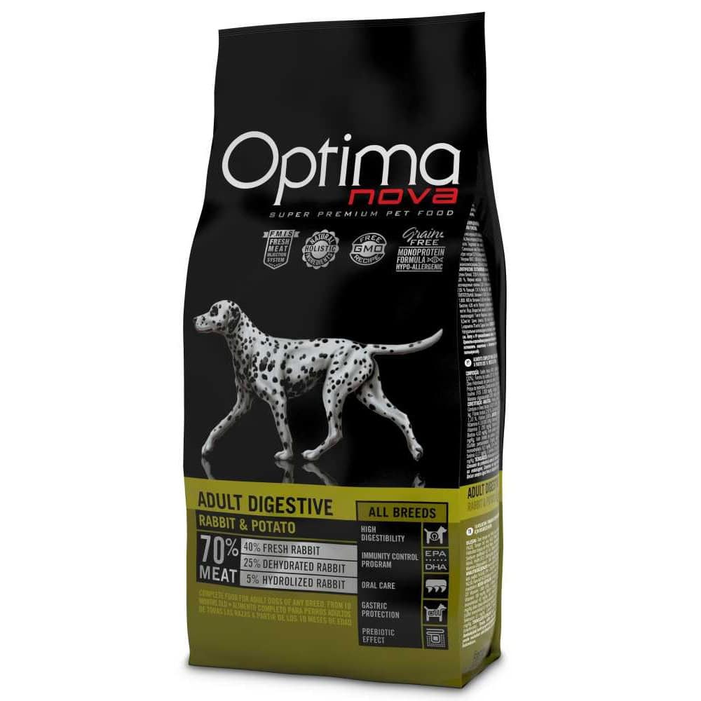 OPTIMAnova Dog Adult Digestive Rabbit & Potato GF 12 kg