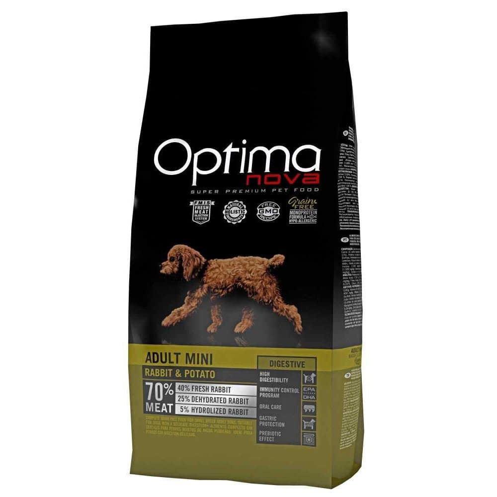 OPTIMAnova Dog Adult Mini Digestive Rabbit & Potato GF 8 kg