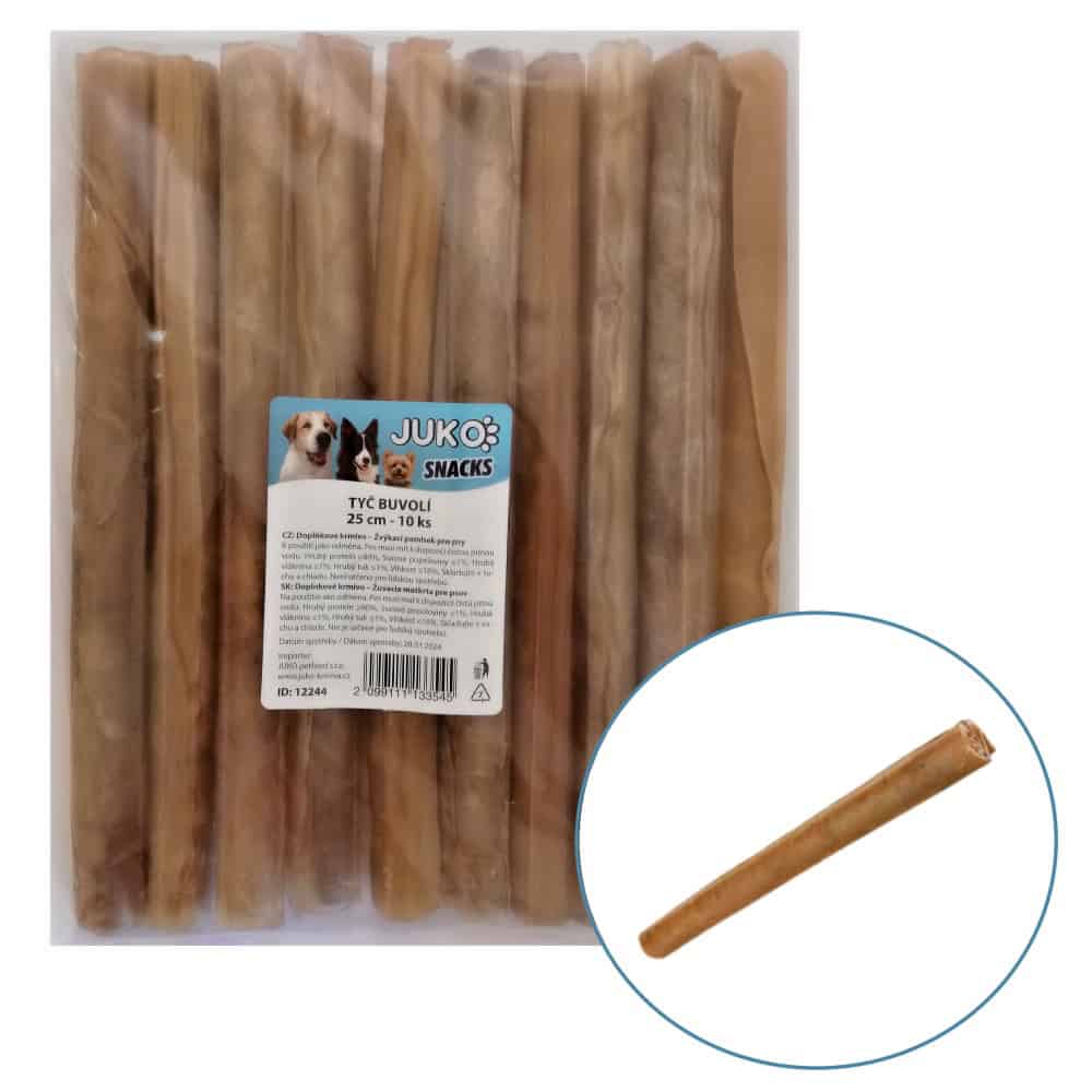 Tyč buvolí JUKO Snacks 25 cm (10 ks)