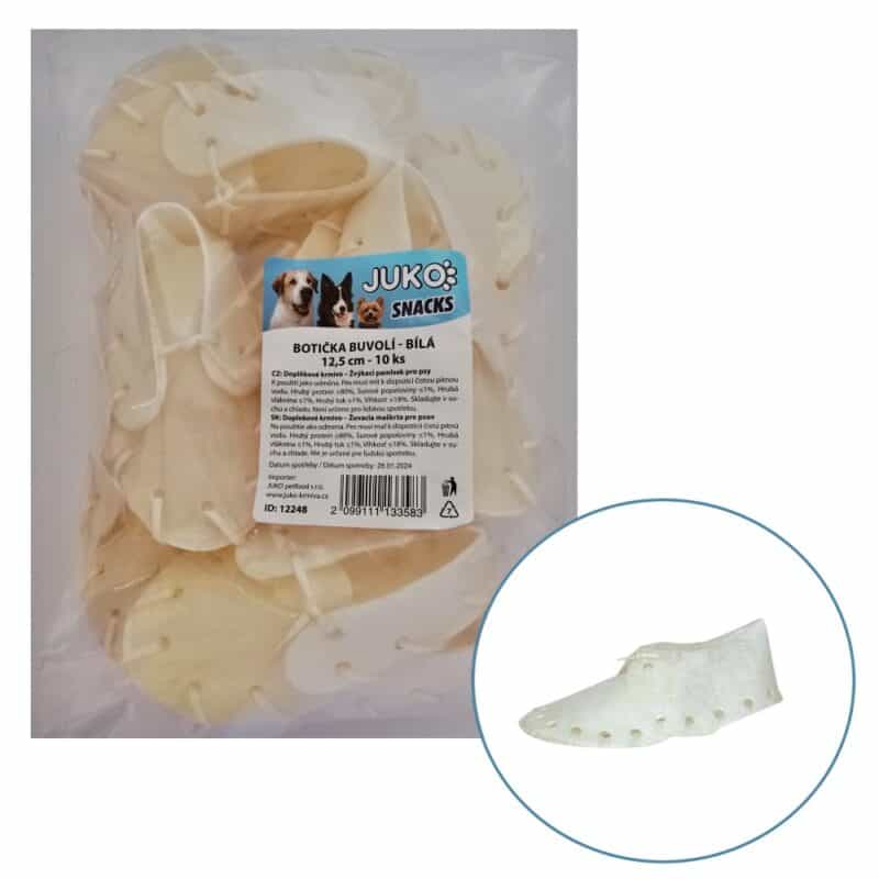 Botička z buvolí kůže bílá JUKO Snacks 12