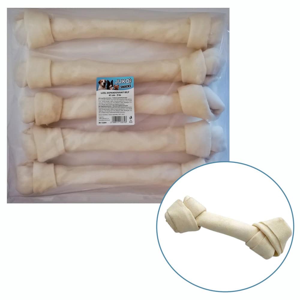 Uzel expandovaný bílý JUKO Snacks 41 cm (5 ks)