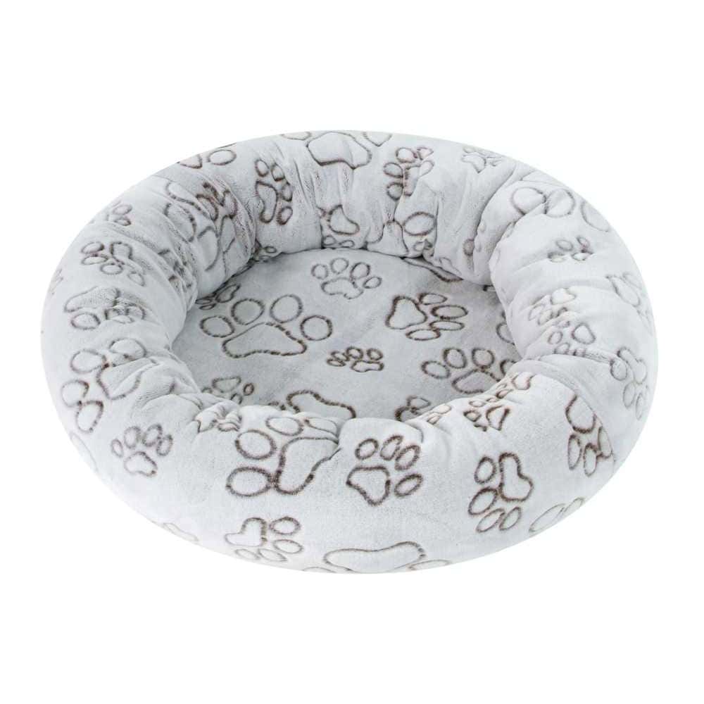 Pelíšek Amélie de Luxe 40 cm šedý s tlapkami