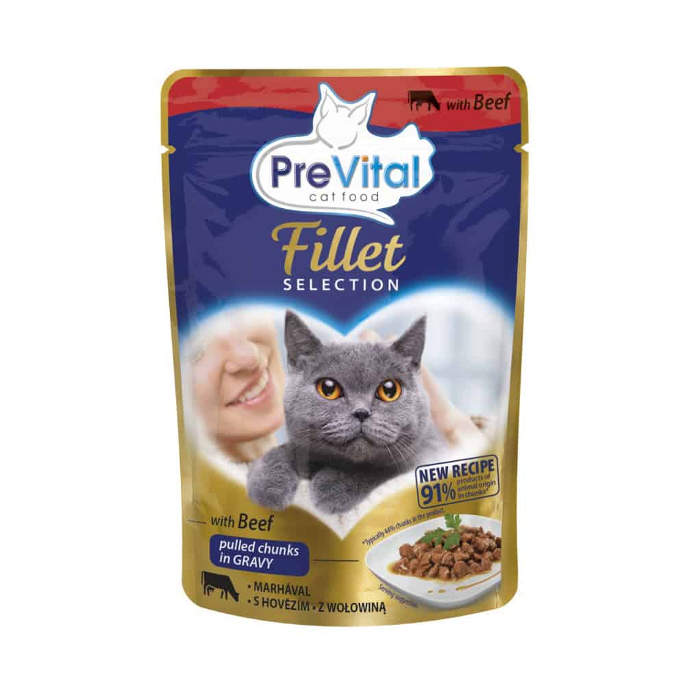 PreVital Fillet Selection kočka hovězí