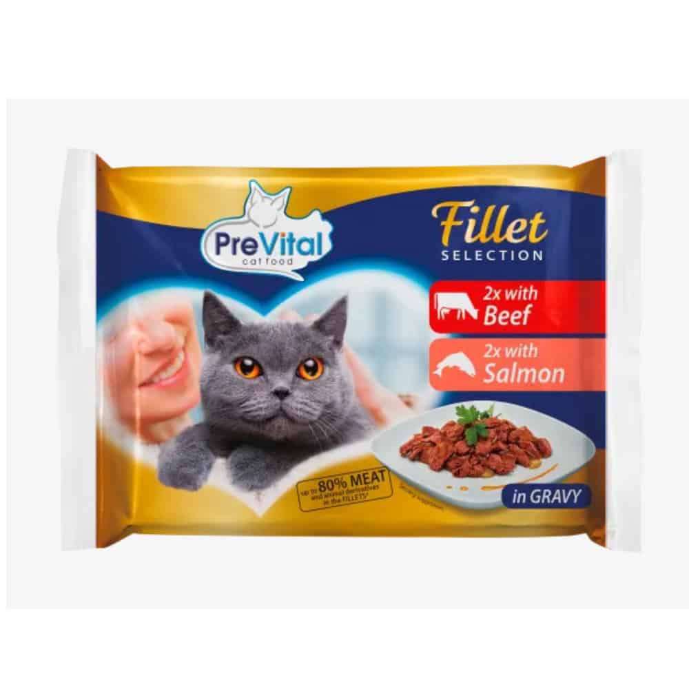 PreVital Fillet kočka hovězí a losos
