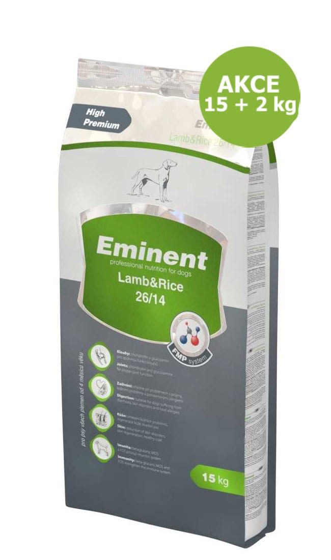 Eminent Dog Lamb & Rice 15 kg + 2 kg ZDARMA