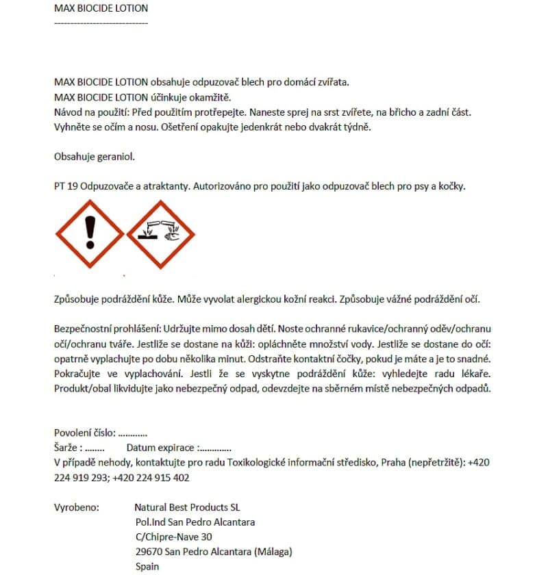 Max Biocide Lotion spray repelentní sprej 200 ml !CZ! - Image 2
