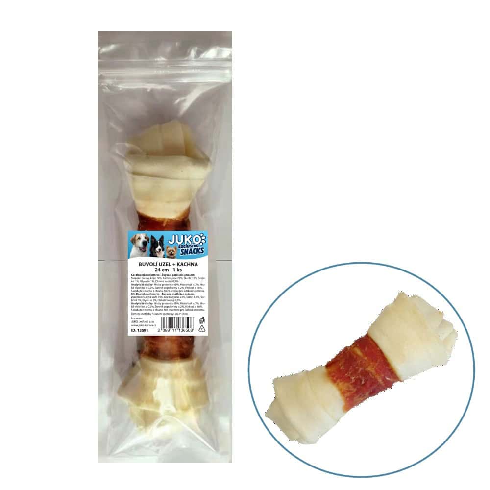 Uzel buvolí s kachním masem JUKO Snacks 24cm (1 ks)