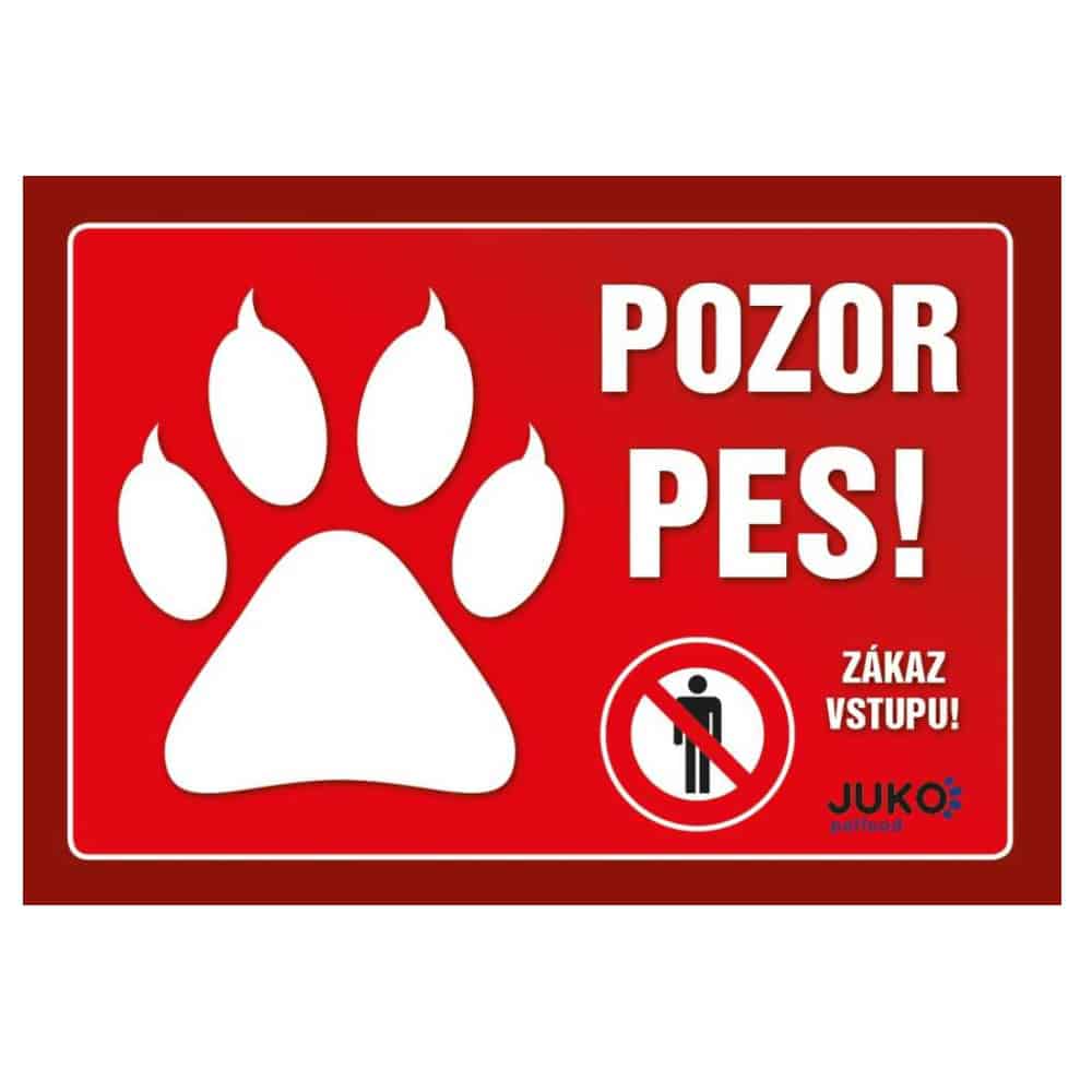 Cedulka Juko POZOR PES