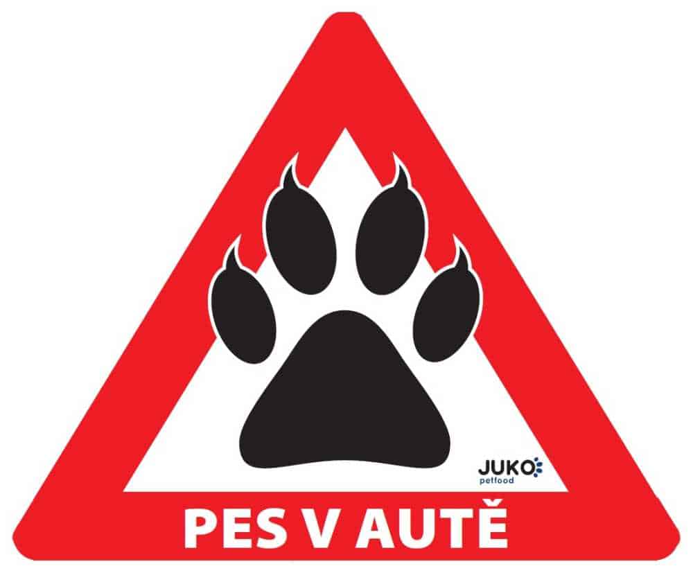 Samolepka pes v autě venkovní TLAPKA