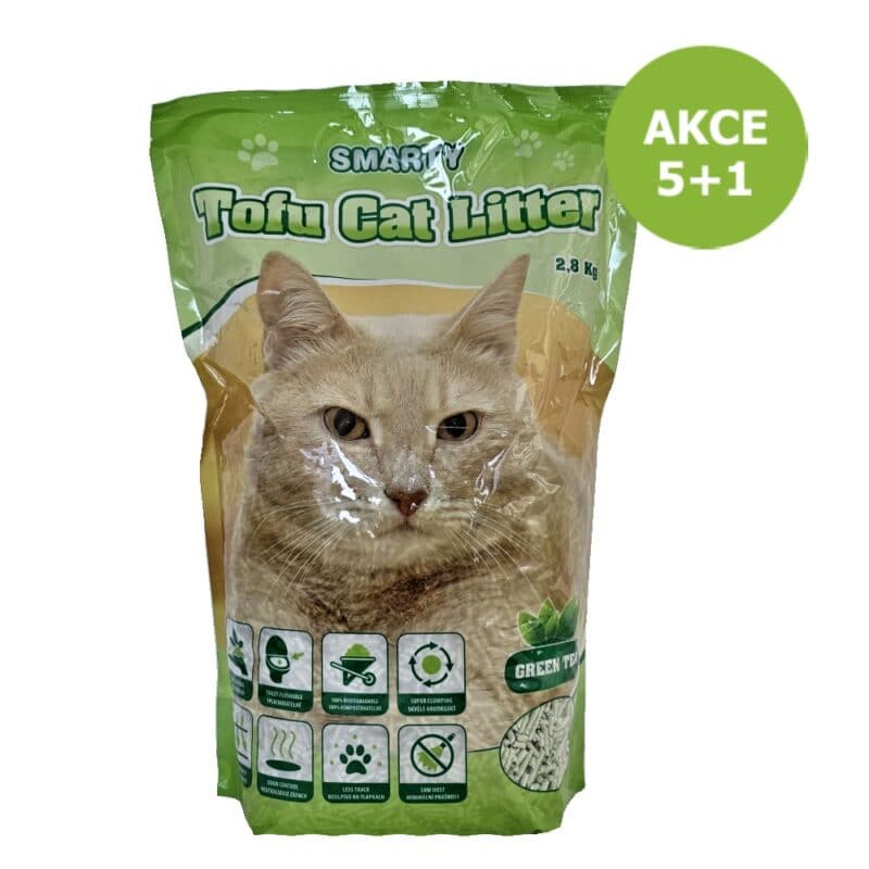 Smarty Tofu Cat Litter Green Tea podestýlka 6 l AKCE 5 + 1 ZDARMA