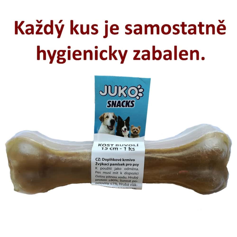 Kost buvolí JUKO Snacks 15 cm (1 ks)