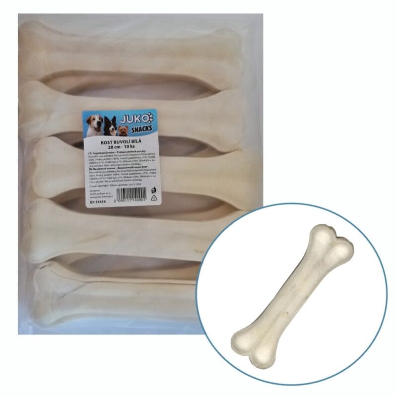 Kost buvolí bílá JUKO Snacks 20 cm (10 ks)