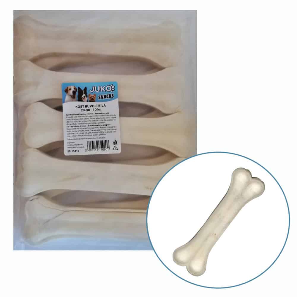 Kost buvolí bílá JUKO Snacks 20 cm (10 ks)
