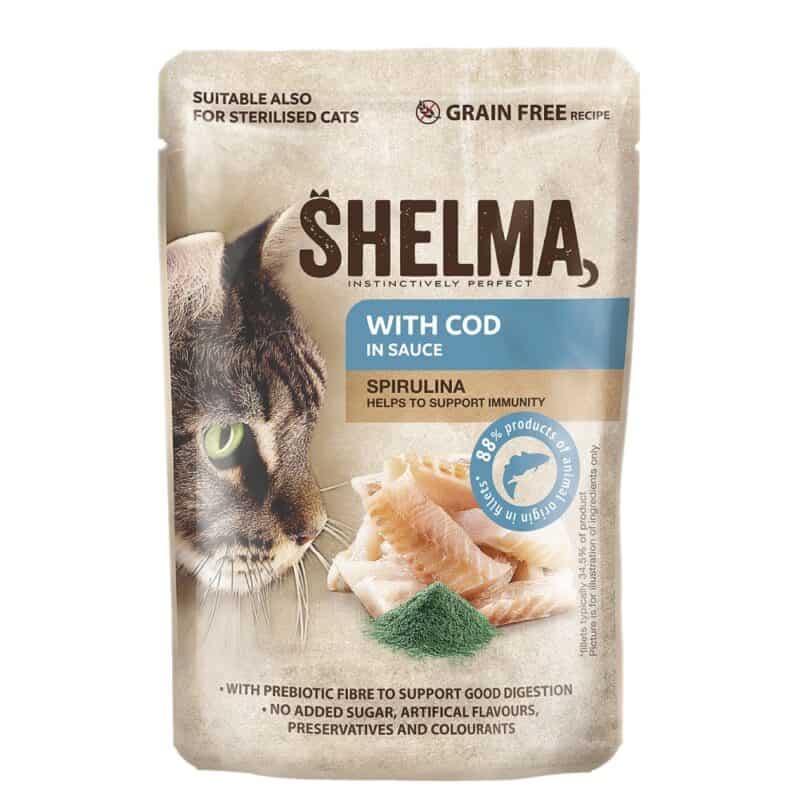 SHELMA Cat treska se spirulinou v omáčce