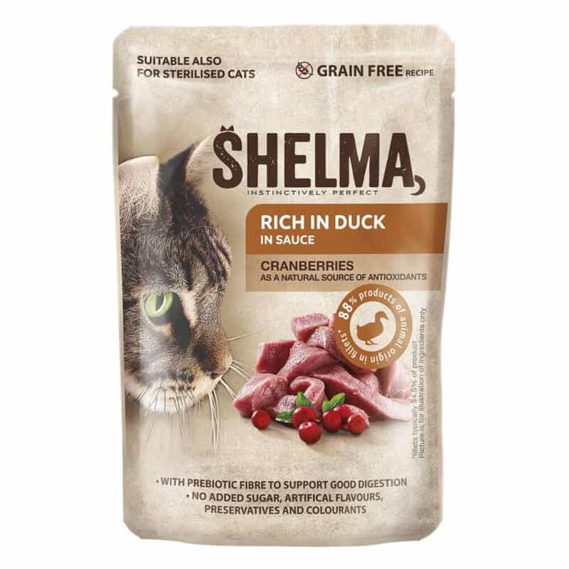 SHELMA Cat kachní s brusinkami v omáčce