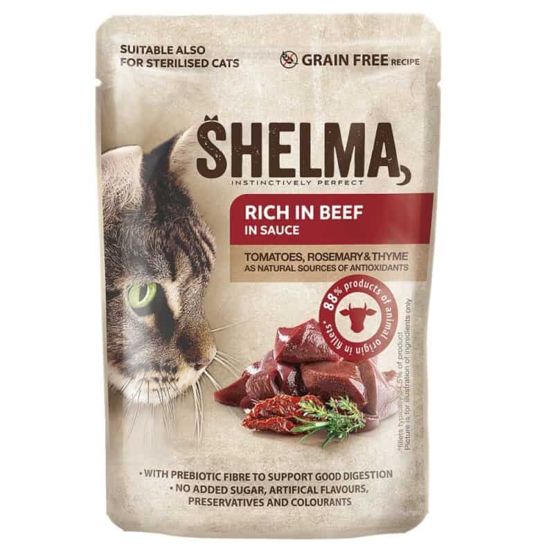 SHELMA Cat hovězí s rajčaty a bylinkami v omáčce
