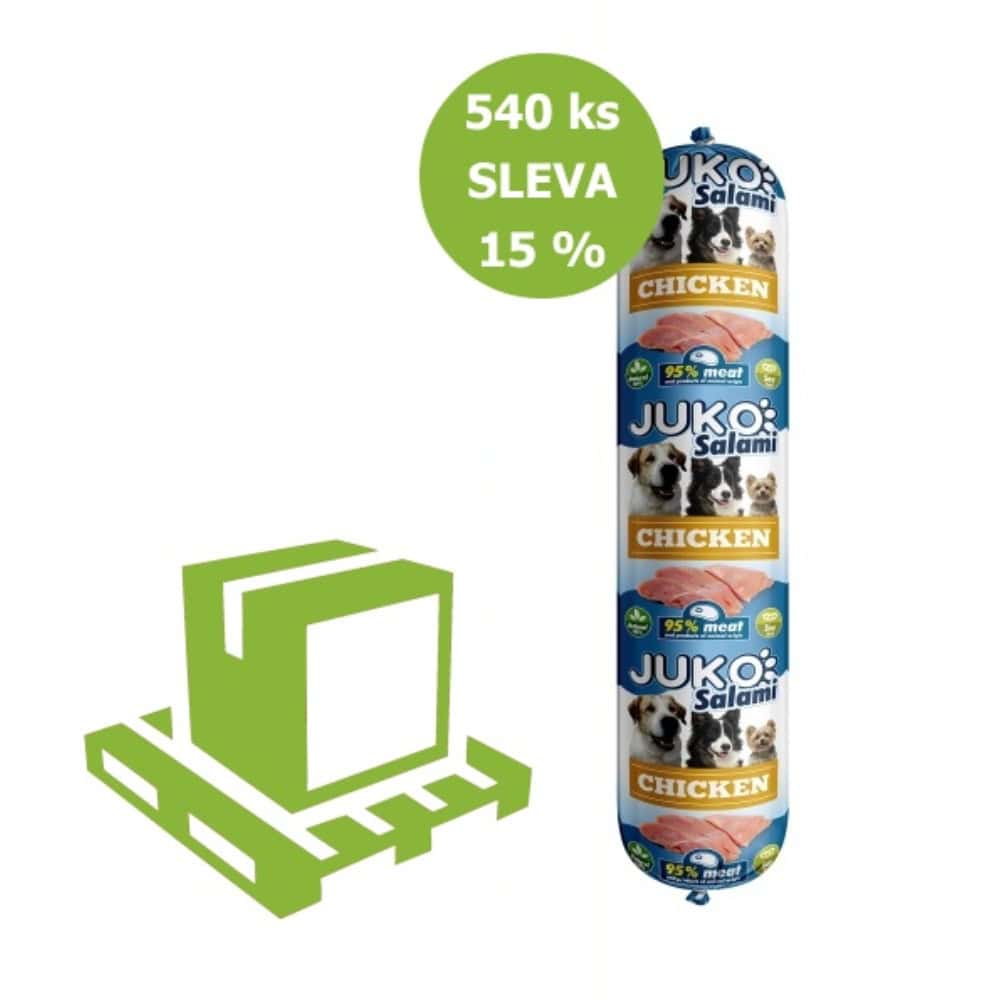 JUKO Salami Chicken (kuřecí) 1 kg (paleta 540 ks)  SLEVA 15 %