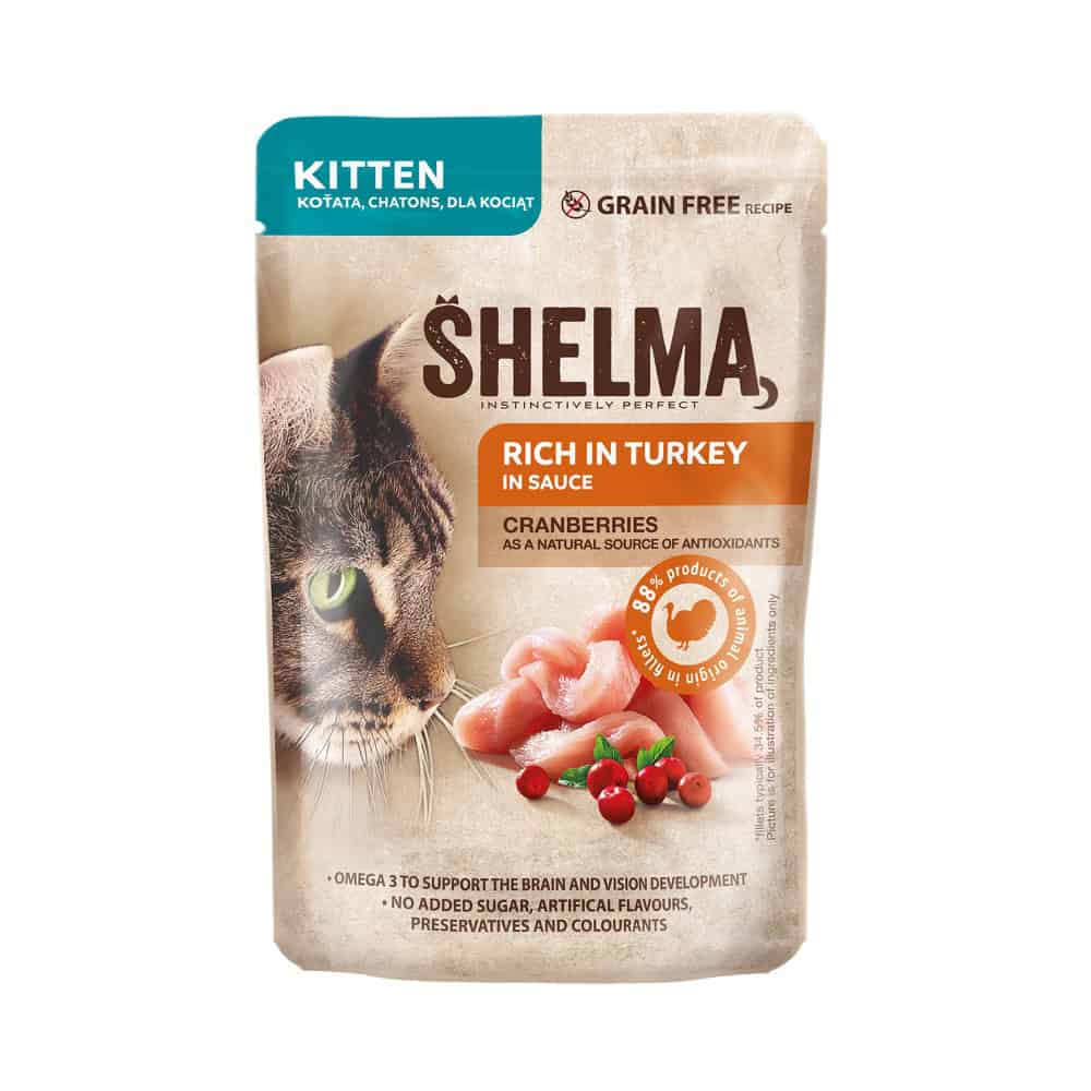 SHELMA Cat Kitten krůta a brusinka v omáčce