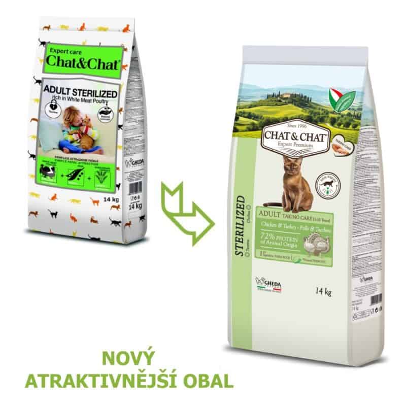 Chat & Chat Expert Adult Sterilized s drůbežím masem 14 kg