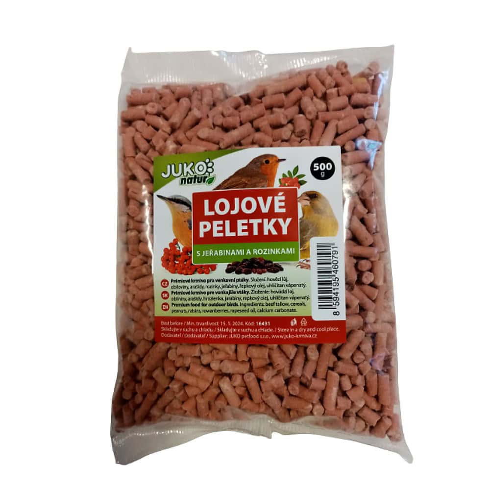 Lojové peletky s rozinkami a jeřabinami JUKO