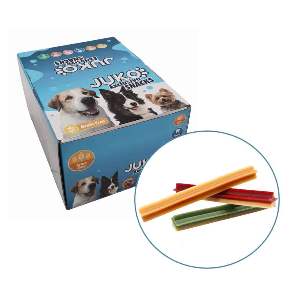 Dvoubarevná tyč hvězda 26 cm JUKO Snacks 2 kg (cca 34 ks) Expirace 4/26
