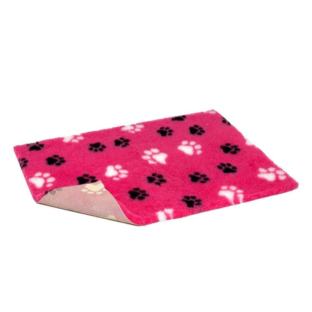 Vetbed protiskluz / Drybed růžová černé a bílé packy