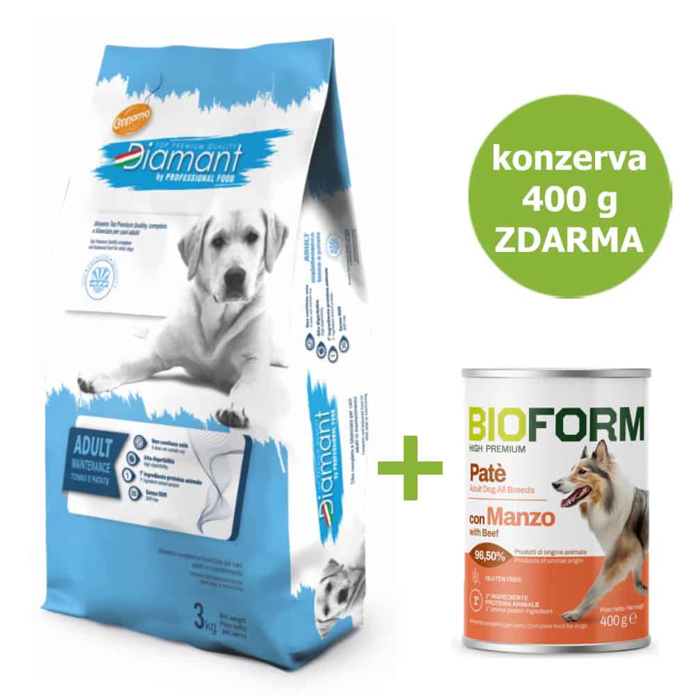 Diamant Dog Adult Tuňák a brambory 3 kg + konzerva ZDARMA