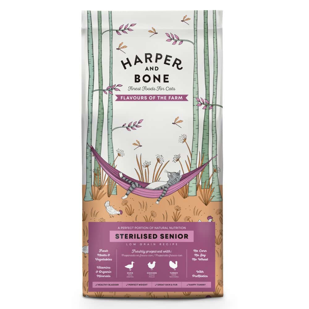Harper and Bone Cat Senior Sterilised příchutě farmy 2 kg