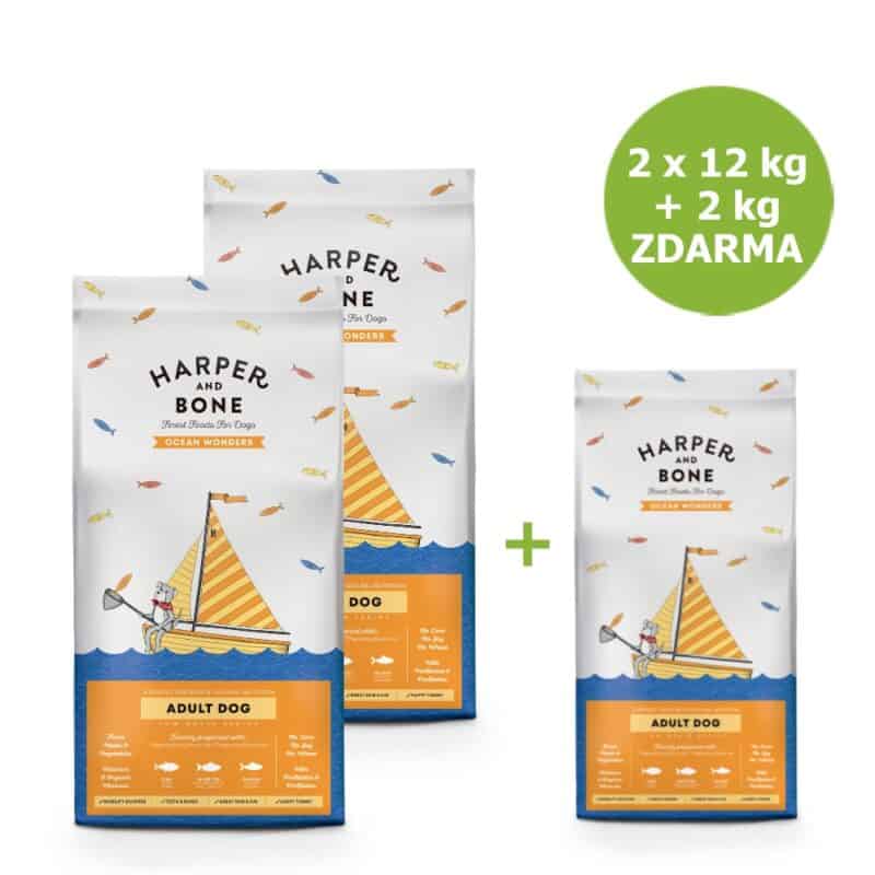 Harper and Bone Dog Adult Large & Medium divy oceánu AKCE 2 x 12 kg + 2 kg ZDARMA