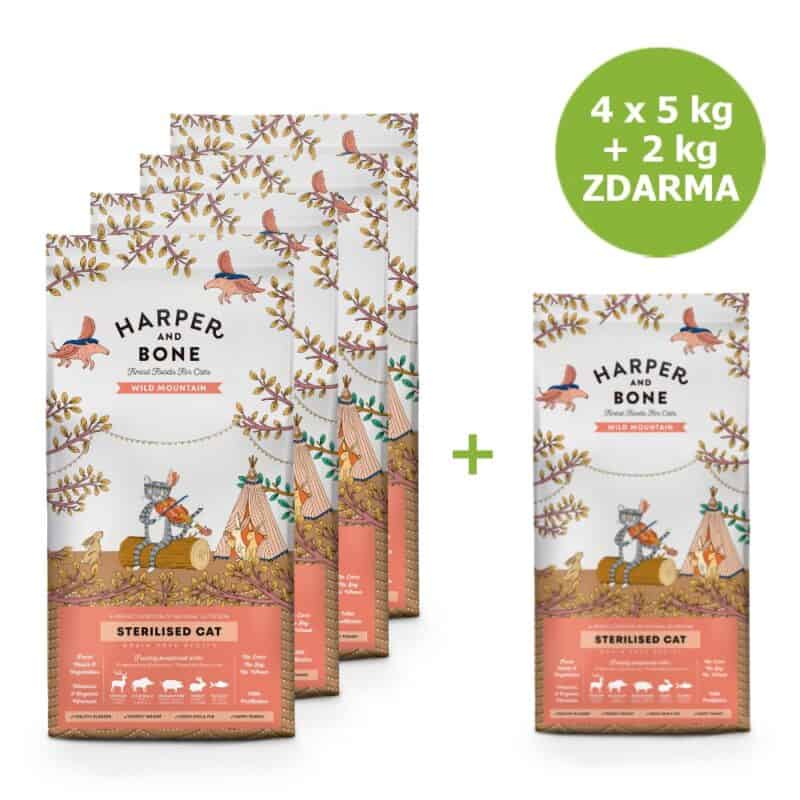 Harper and Bone Cat Sterilised divoké hory AKCE 4 x 5 kg + 2 kg ZDARMA