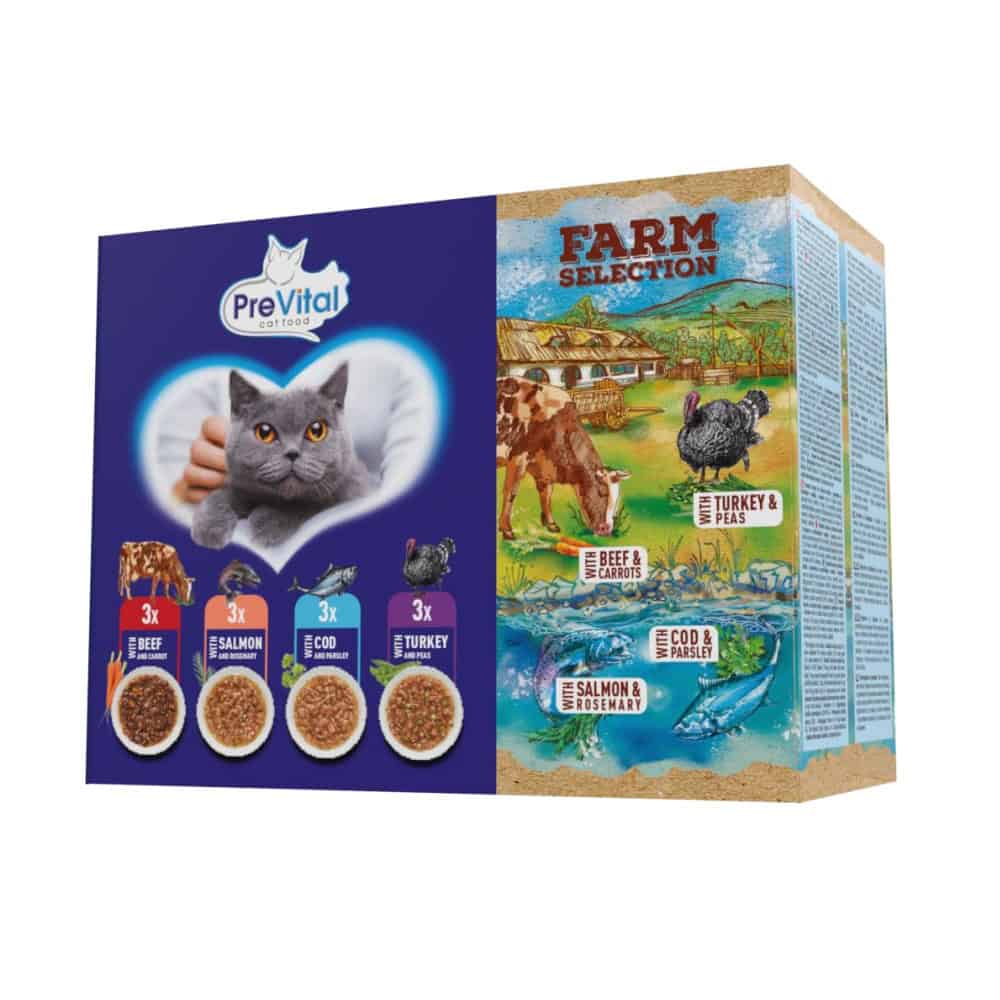 Prevital Farm Selection kočka mix masa a ryb v omáčce