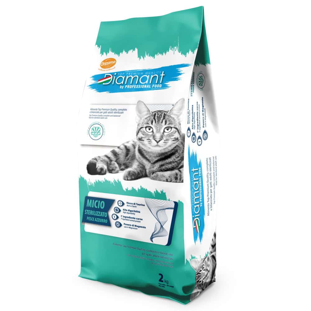 Diamant Cat Micio Sterilised Modrá ryba 2 kg Expirace 11/2025