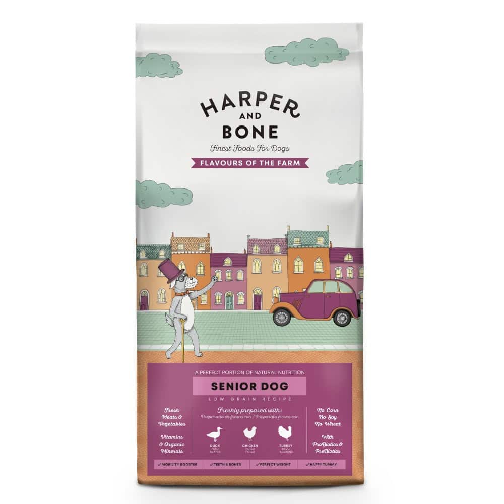 Vzorek Harper and Bone Dog Senior Light příchutě farmy 100 g
