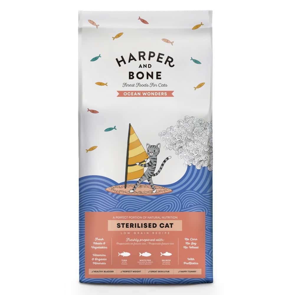 Vzorek Harper and Bone Cat Sterilised divy oceánu 70 g