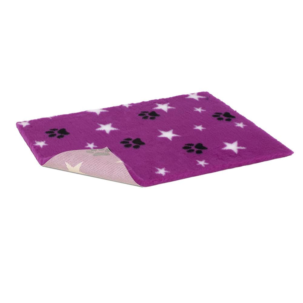 Vetbed protiskluz / Drybed purpurová packa a hvězda 75 x 50 cm