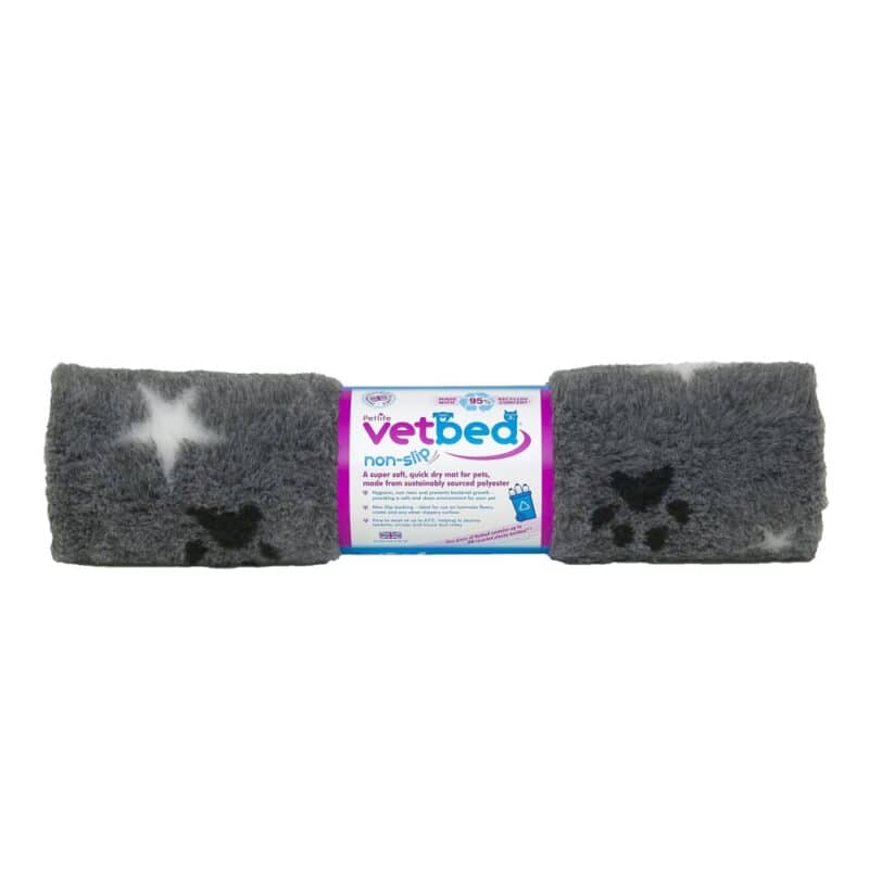 Vetbed protiskluz / Drybed šedá packa a hvězda 75 x 50 cm DELUXE