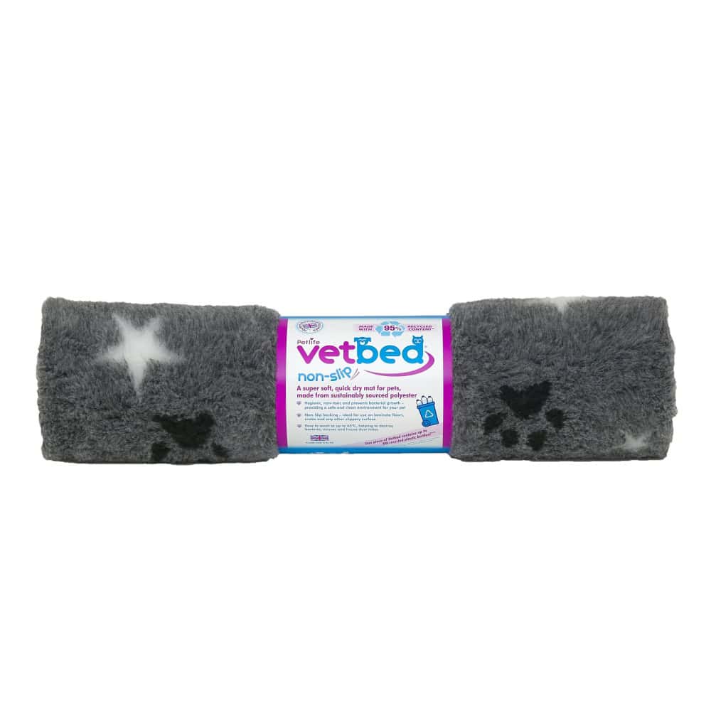 Vetbed protiskluz / Drybed šedá packa a hvězda 75 x 50 cm DELUXE