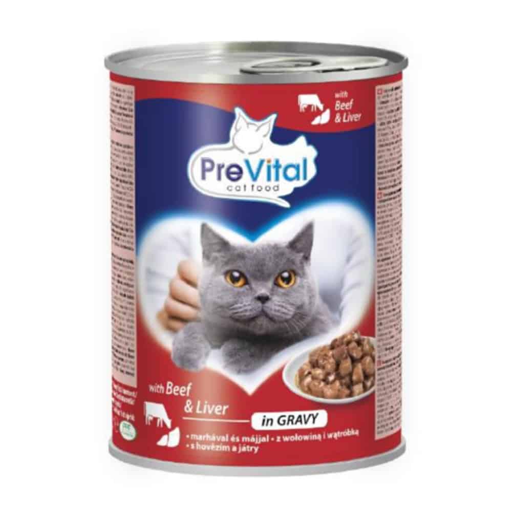 PreVital kočka s hovězím a játry v omáčce