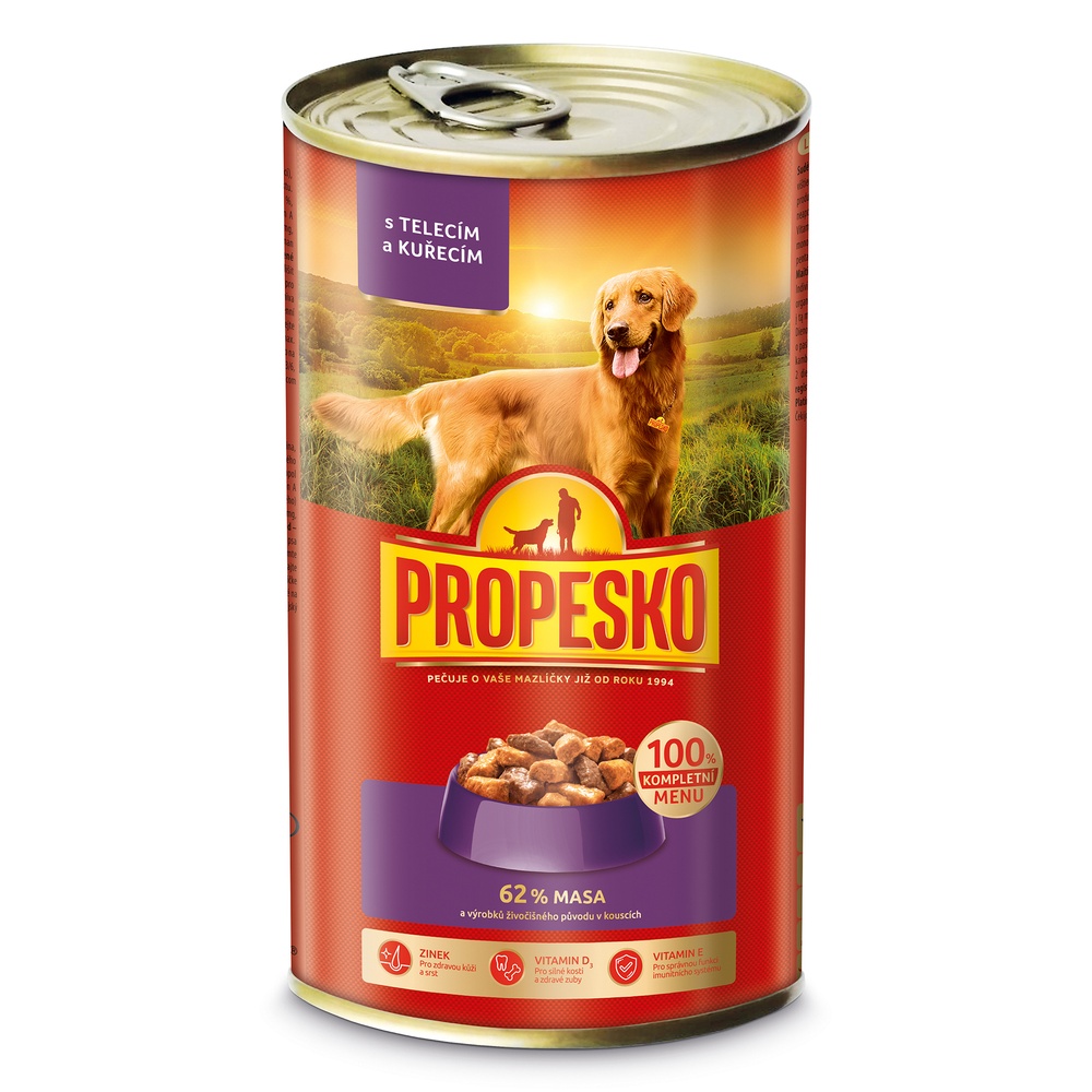 PROPESKO Dog telecí a kuřecí v omáčce