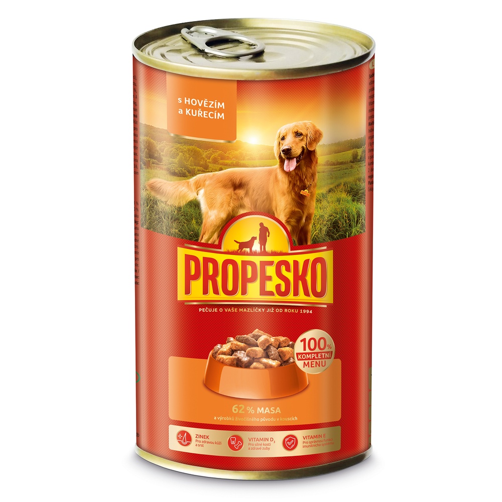 PROPESKO Dog hovězí a kuřecí v omáčce