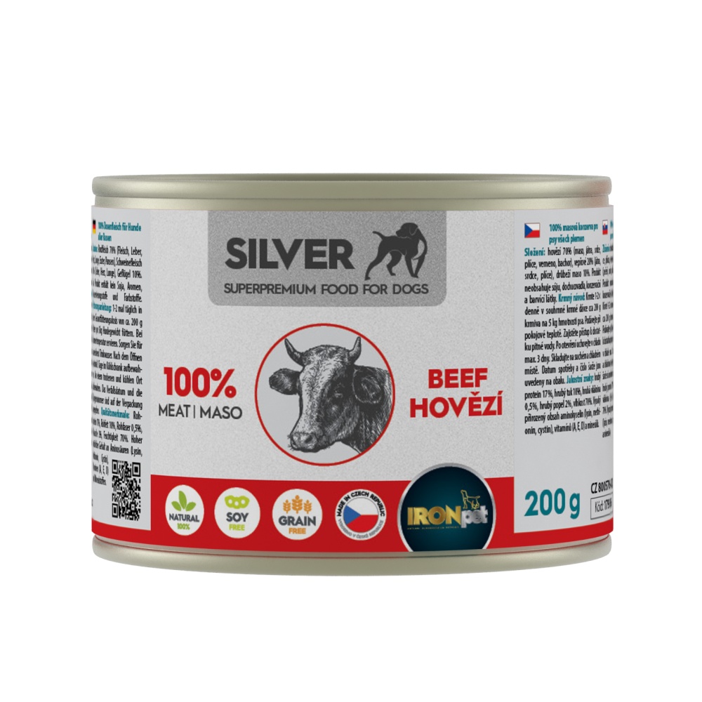 IRONpet Silver Dog Hovězí 100% masa