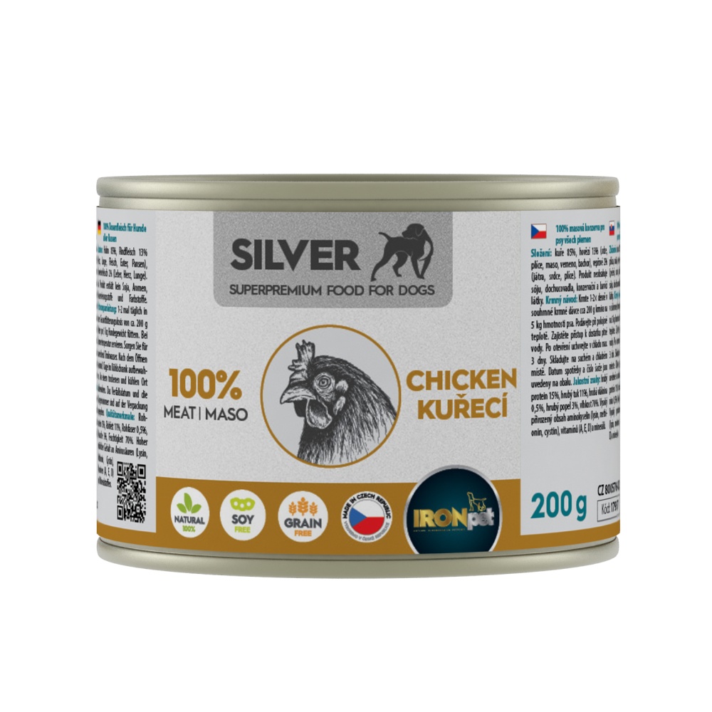 IRONpet Silver Dog Kuřecí 100% masa
