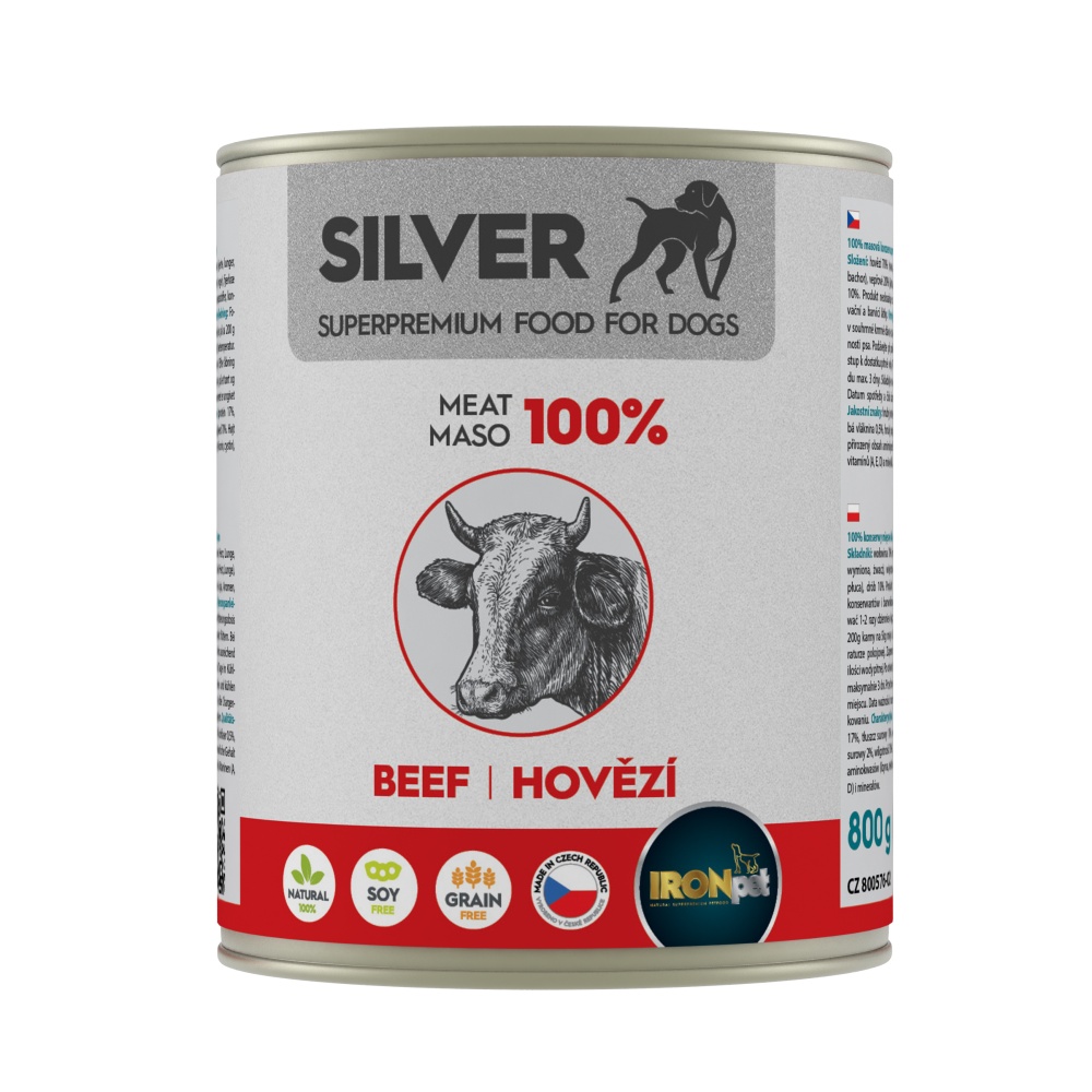 IRONpet Silver Dog Hovězí 100% masa
