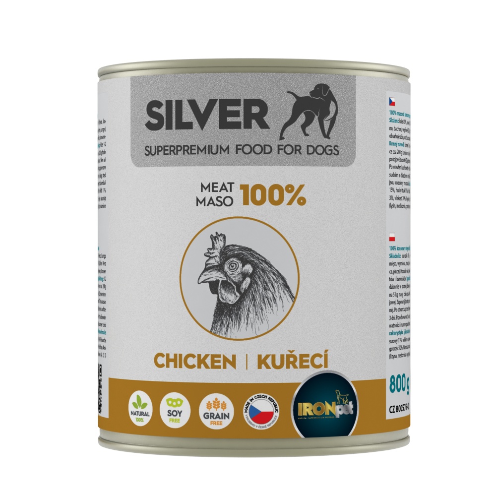 IRONpet Silver Dog Kuřecí 100% masa