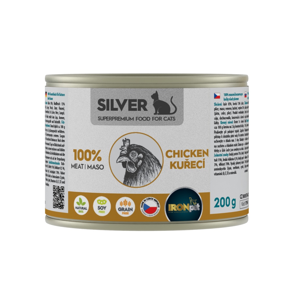 IRONpet Silver Cat Kuřecí 100% masa