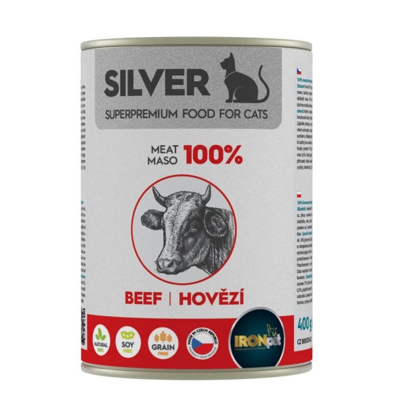 IRONpet Silver Cat Hovězí 100% masa