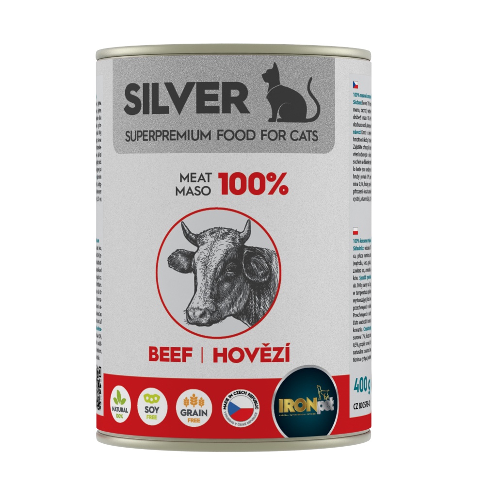 IRONpet Silver Cat Hovězí 100% masa