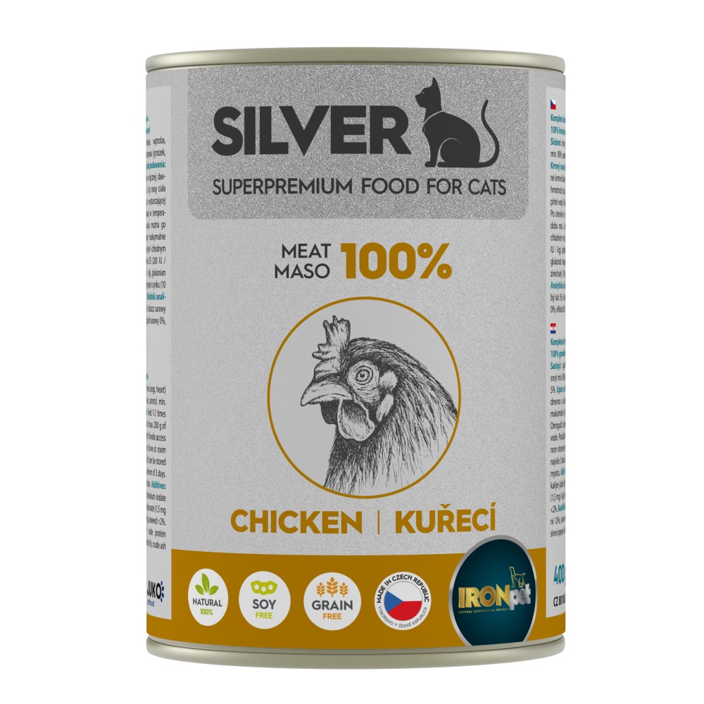 IRONpet Silver Cat Kuřecí 100% masa