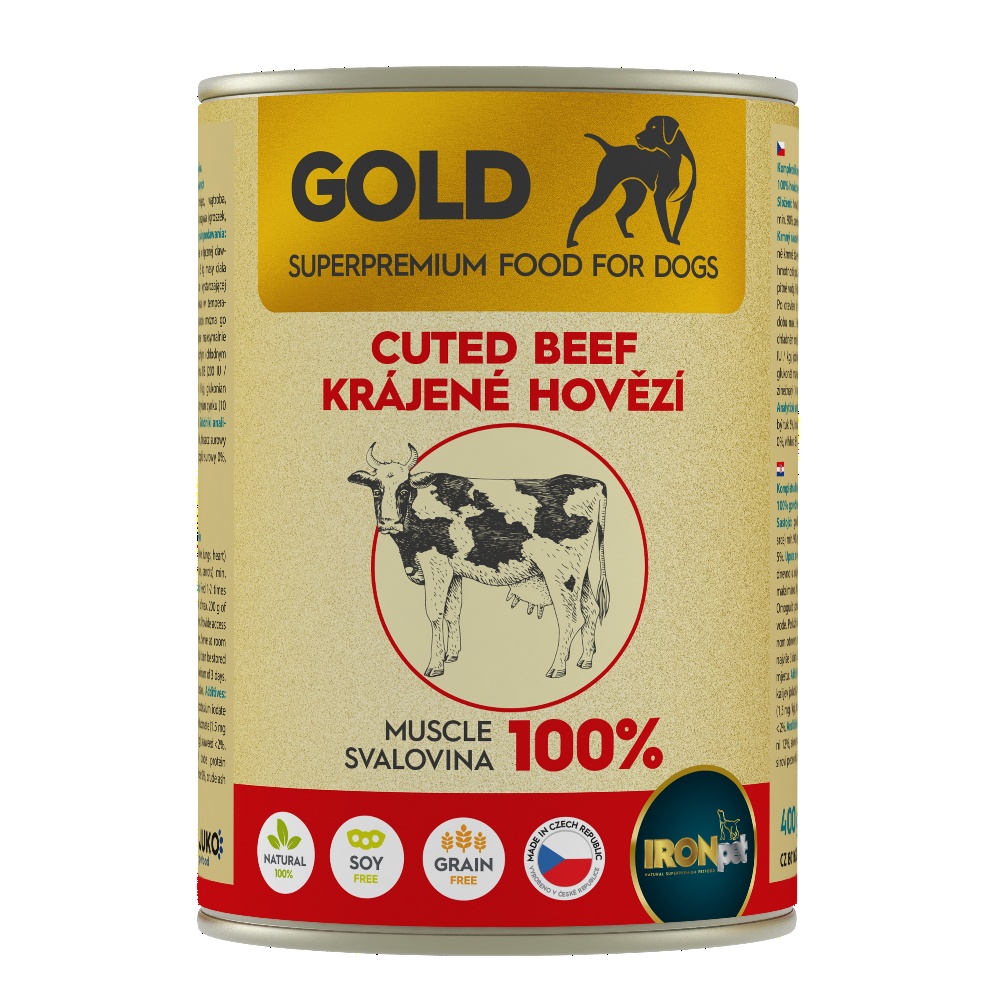 IRONpet Gold Dog Hovězí krájená svalovina