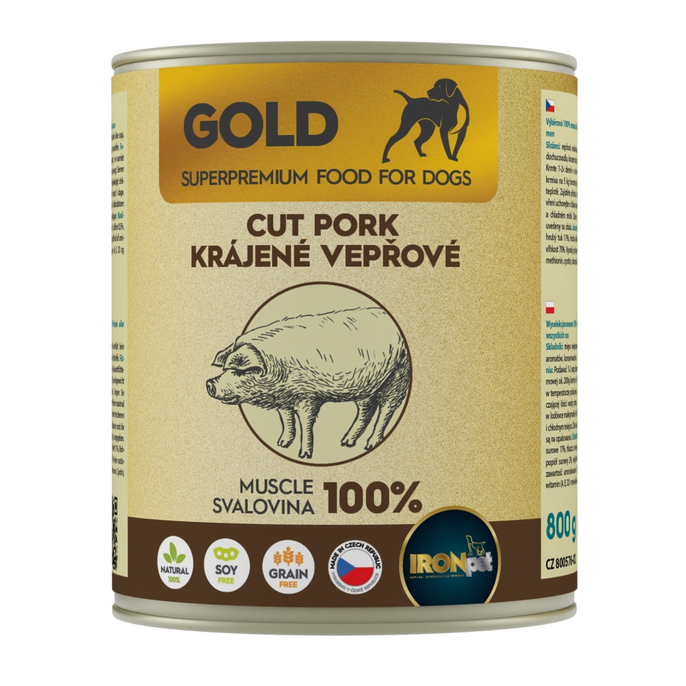 IRONpet Gold Dog Vepřová krájená svalovina